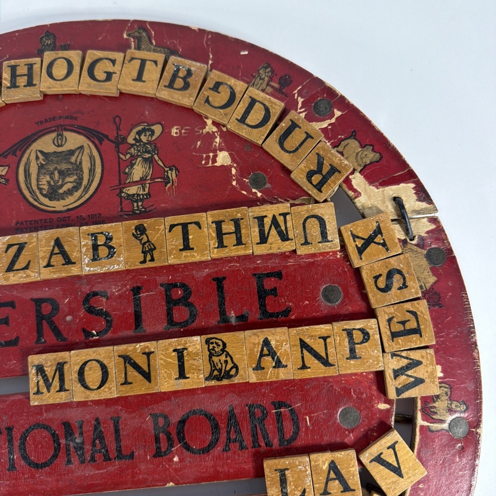 Antique Wooden Reversible Math Learning Board Primitive Classroom Teaching Toy - Picture 2 of 10